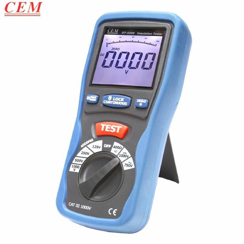 CEM DT-5505 Digital Insulation Meter Megger Resistance Tester Measurement Of Electrical Equipmentand Insulating Materials CEM DT-5505 Digital Insulation Meter Megger Resistance Tester Measurement Of Electrical Equipmentand Insulating Materials